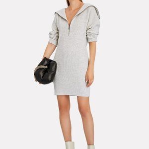 INTERMIX NWT Jasper Half-Zip Sweater Dress wool/cashmere size M